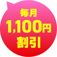 毎月1,100円割引